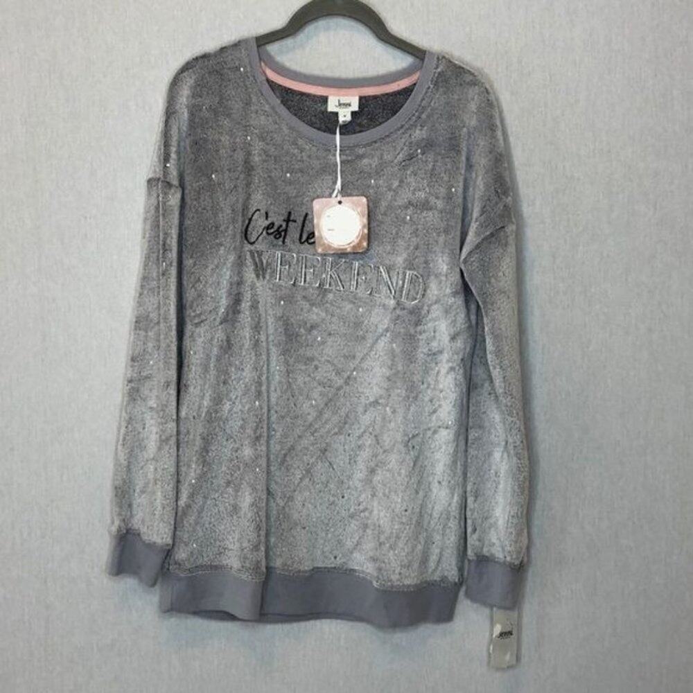 Jenni Plush Fleece C'est le Weekend PJ Top